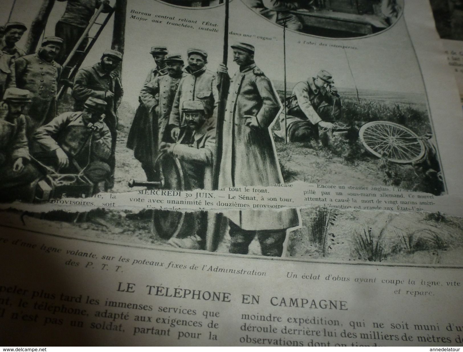 1915 J'AI VU: Metzeral;Venizelos;FRENCH-DAY;Téléphone de campagne:Au Creusot; La Tour des Templiers près de Nieuport