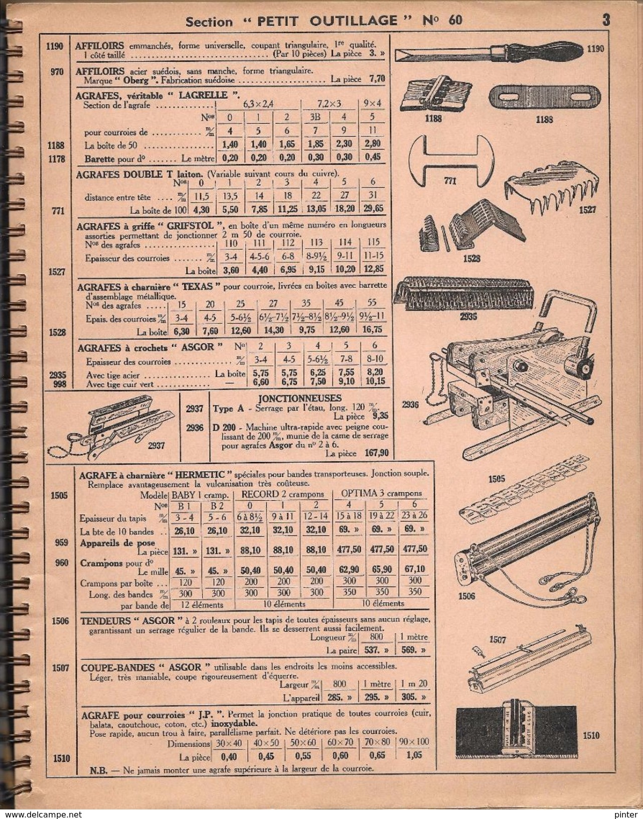 CATALOGUE Machines-outils - Outillage - Fournitures Industrielles - LES FORGES DU MARAIS - PARIS 3e - Catalogue N° 60 - Matériel Et Accessoires