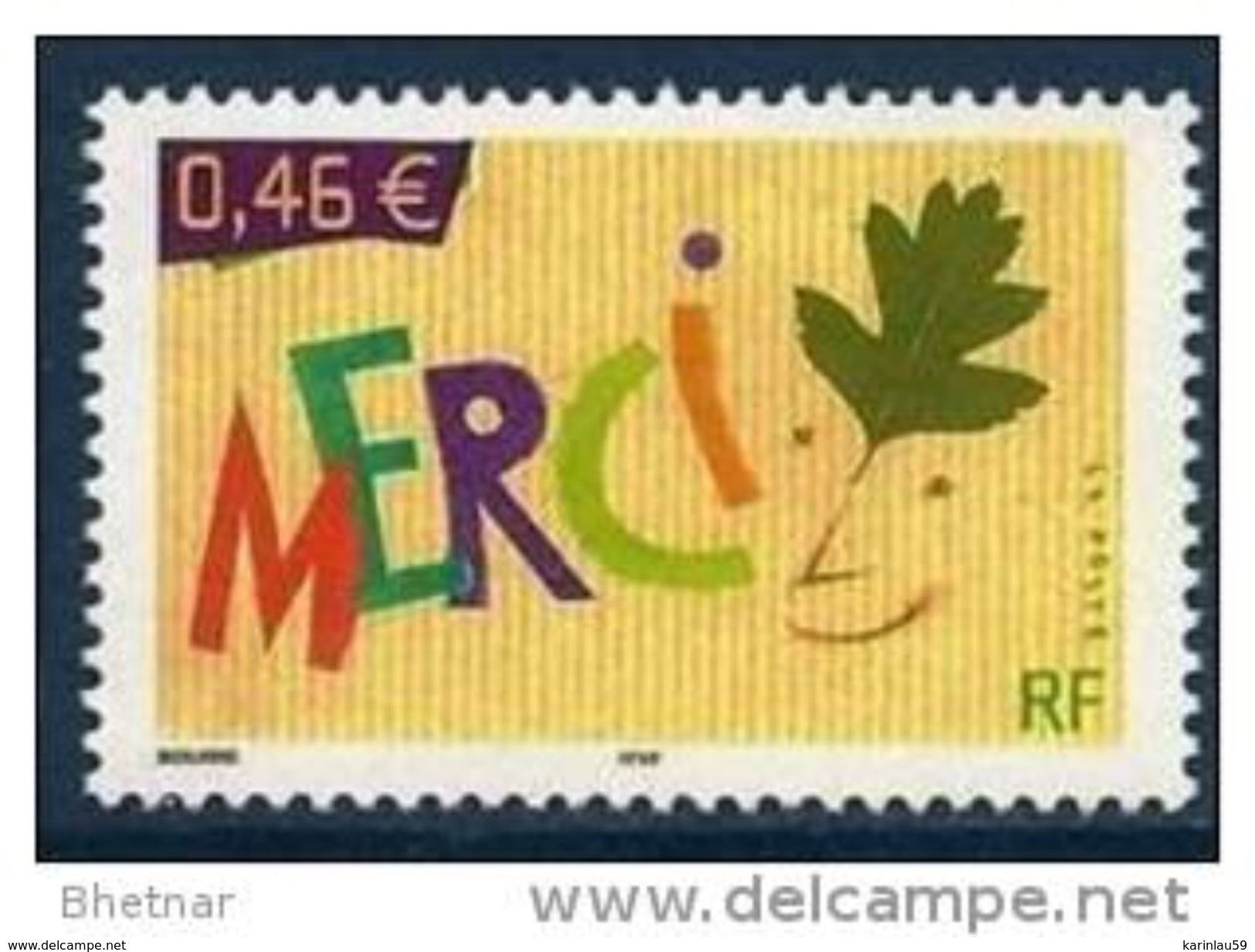 Timbre France Yt 3540 " De Message " 2003 Neuf MERCI - Unused Stamps