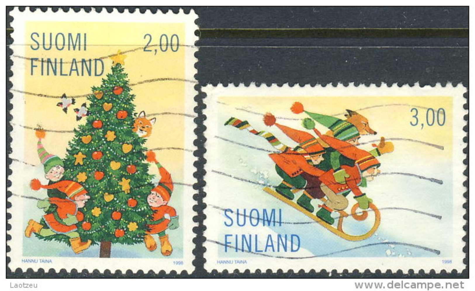 Finlande  1998. ~ YT 1423 à 1424  - Noël - Used Stamps