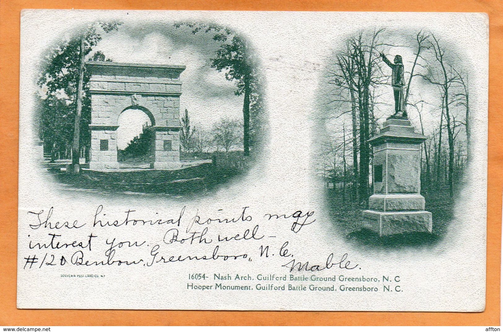 Greensboro NC 1906 Postcard - Greensboro