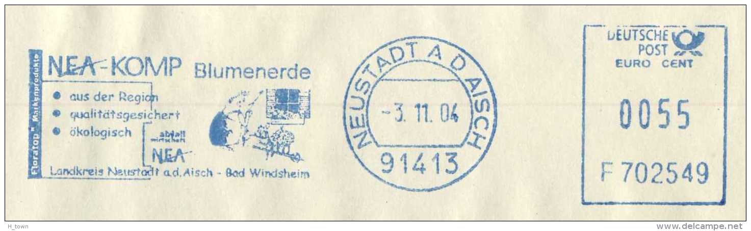 5167 Hérisson: Ema D'Allemagne, 2004 -  Hedgehog  Meter Stamp From Neustadt A.d. Aisch, Germany - Autres & Non Classés