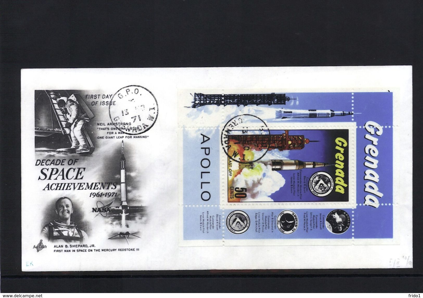 Grenada 1971 Raumfahrt / Space -  Apollo FDC - Südamerika