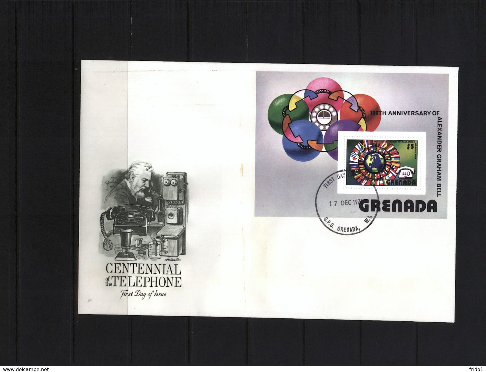 Grenada 1976 Raumfahrt / Space -  Telephone Centenary Block FDC - Südamerika