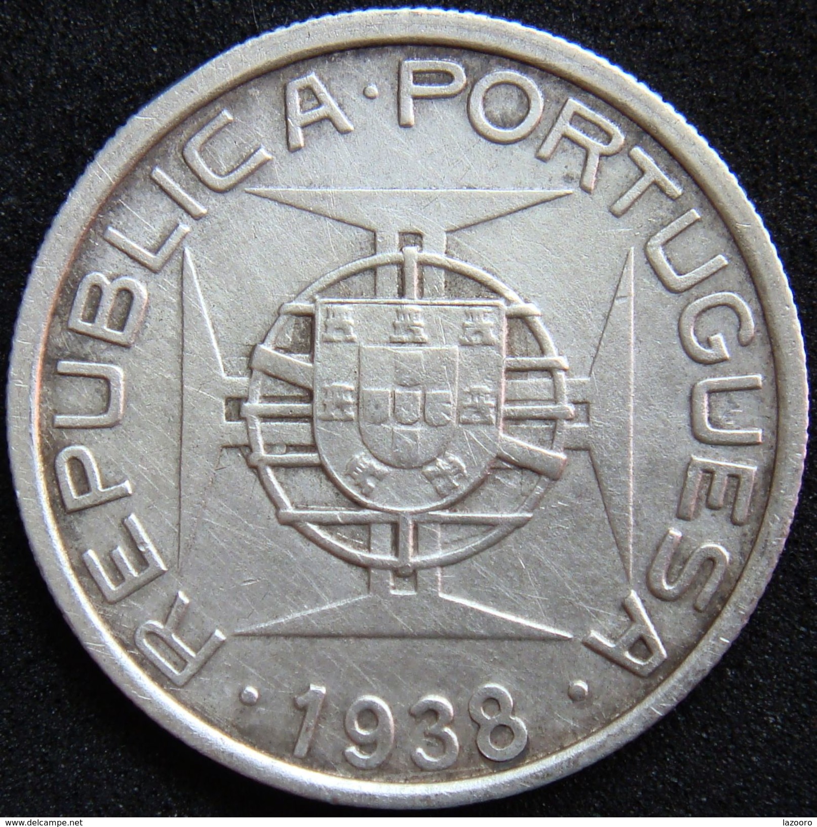 LaZooRo: Mozambique 5 $ 00 Escudos 1938 VF - Silver - Mozambique