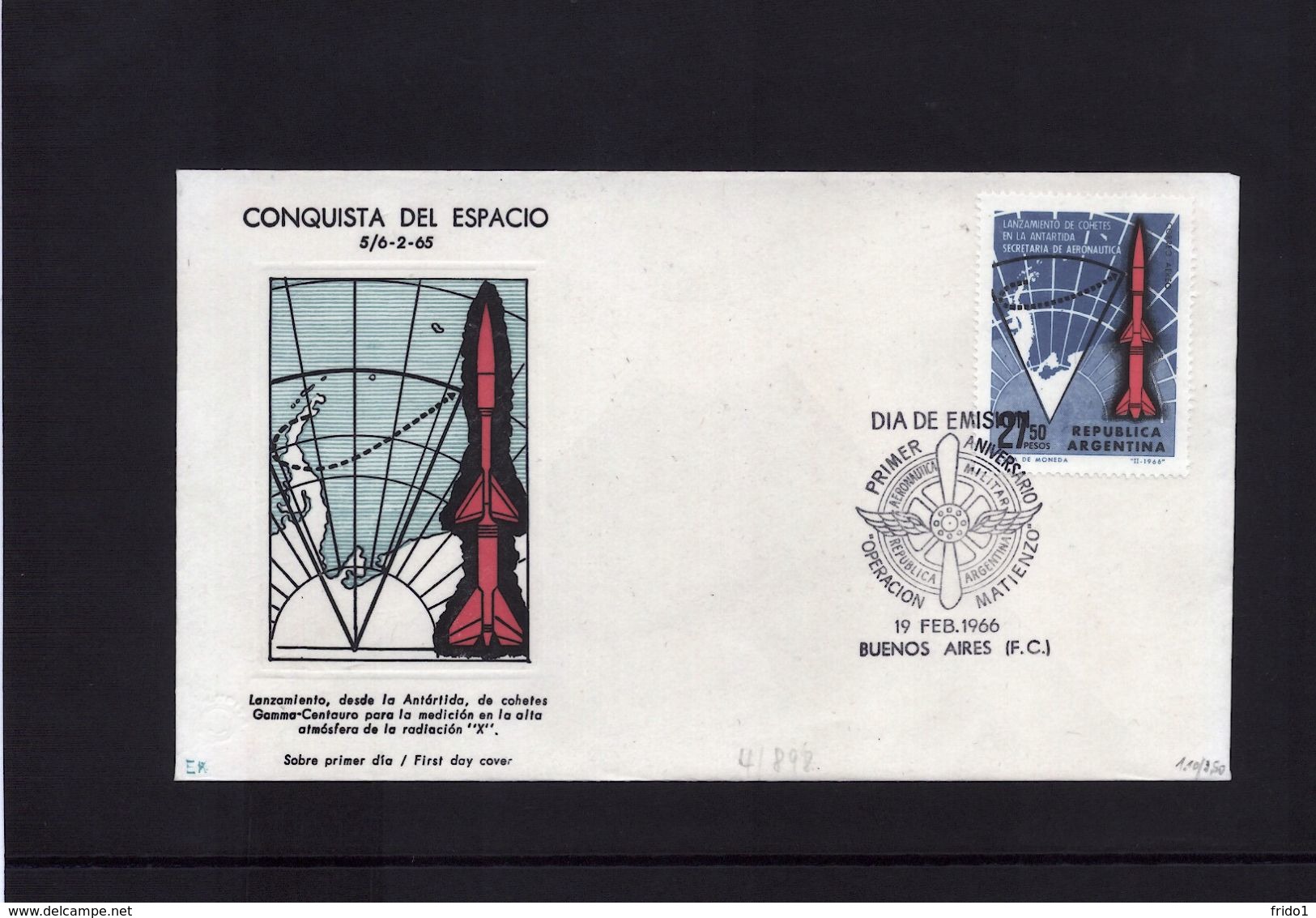 Argentina 1966 Raumfahrt / Space FDC - América Del Sur