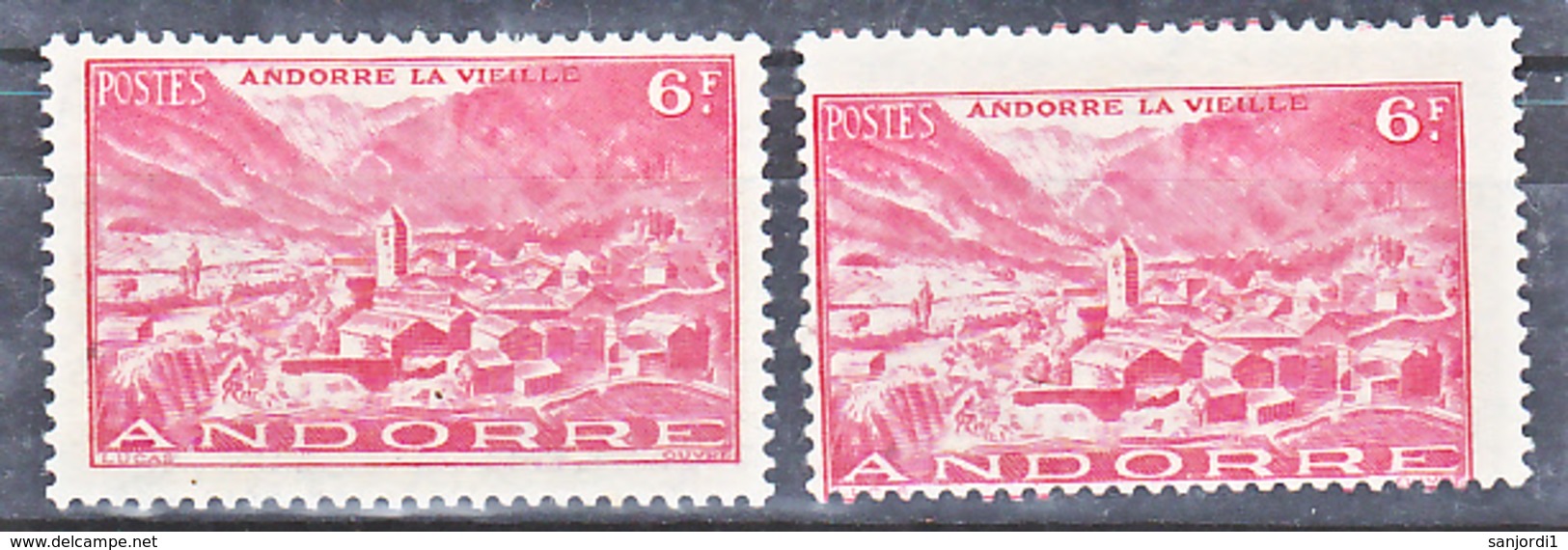 Andorre 111 Variété Impression Décalée Et Normal Andorre La Vieille Neuf * * TB MNH Sin Charnela - Unused Stamps