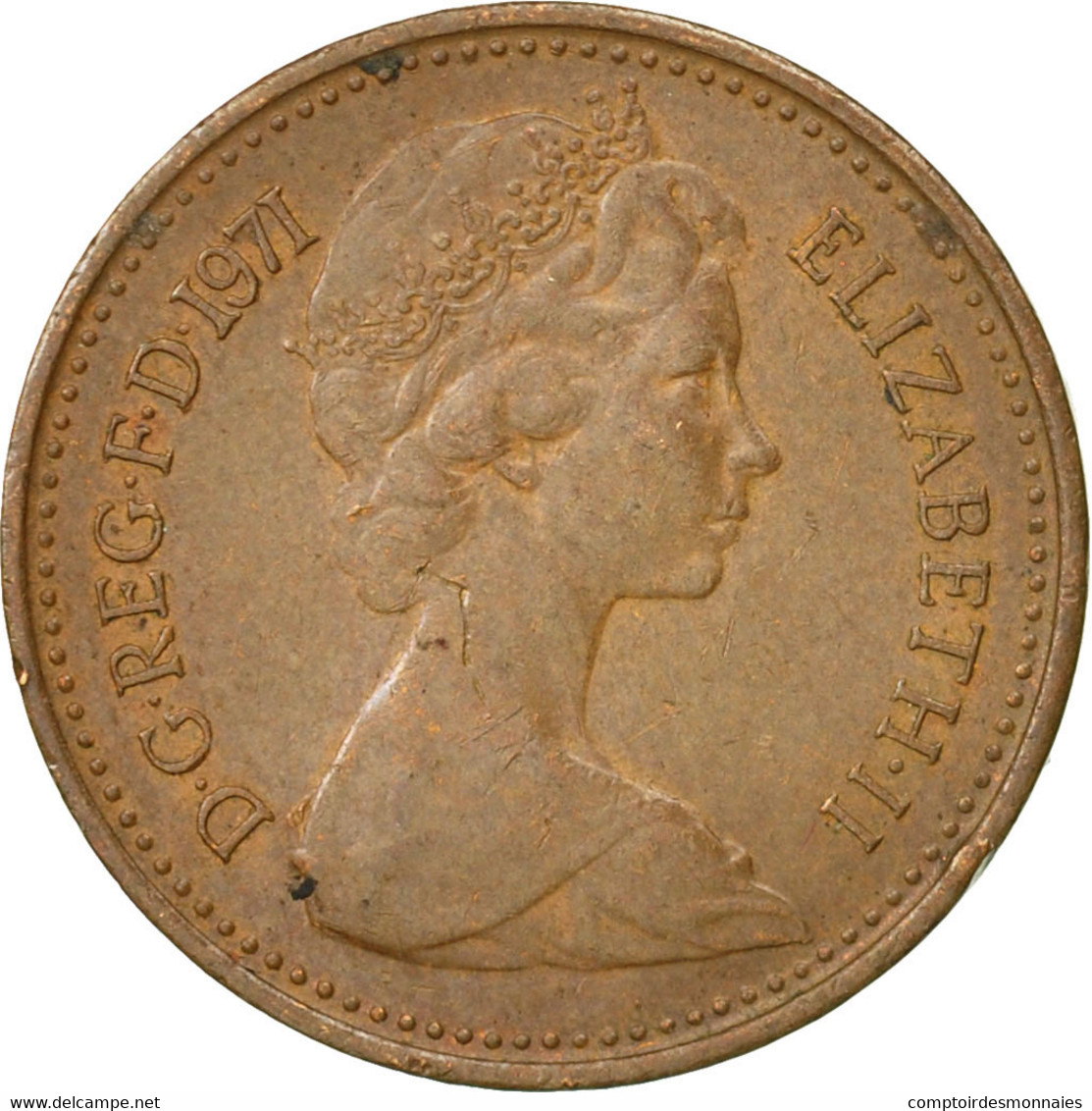 Monnaie, Grande-Bretagne, Elizabeth II, 1/2 New Penny, 1971, TB+, Bronze, KM:914 - 1/2 Penny & 1/2 New Penny