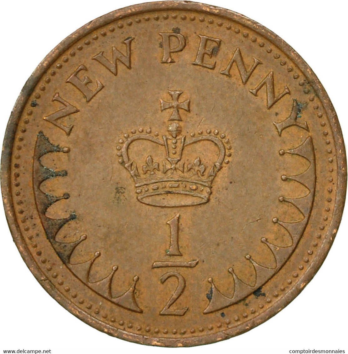 Monnaie, Grande-Bretagne, Elizabeth II, 1/2 New Penny, 1971, TB+, Bronze, KM:914 - 1/2 Penny & 1/2 New Penny