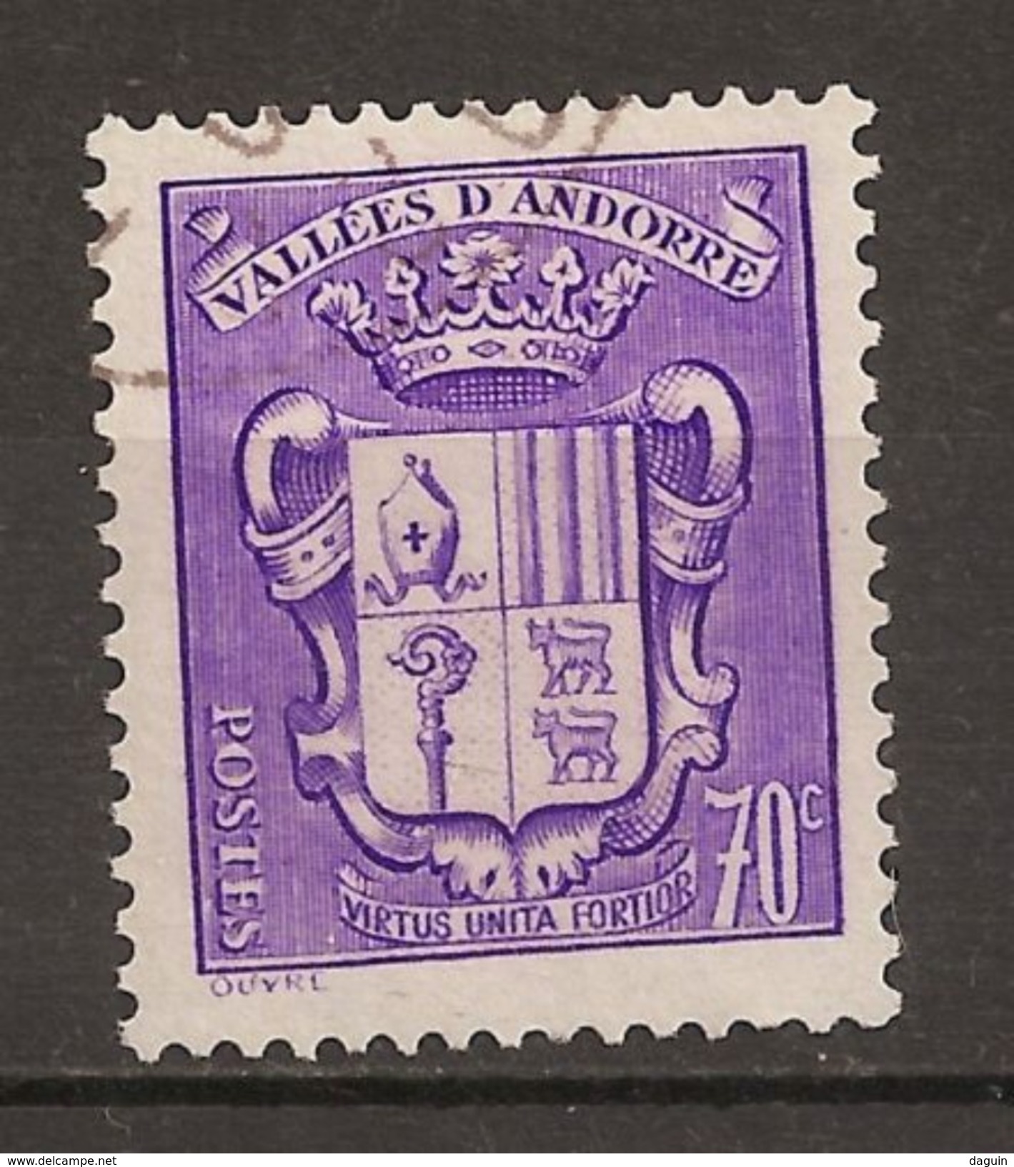 ANDORRE FRANCAIS/FRENCH ANDORRA N°60 (O) ARMOIRIES - Used Stamps