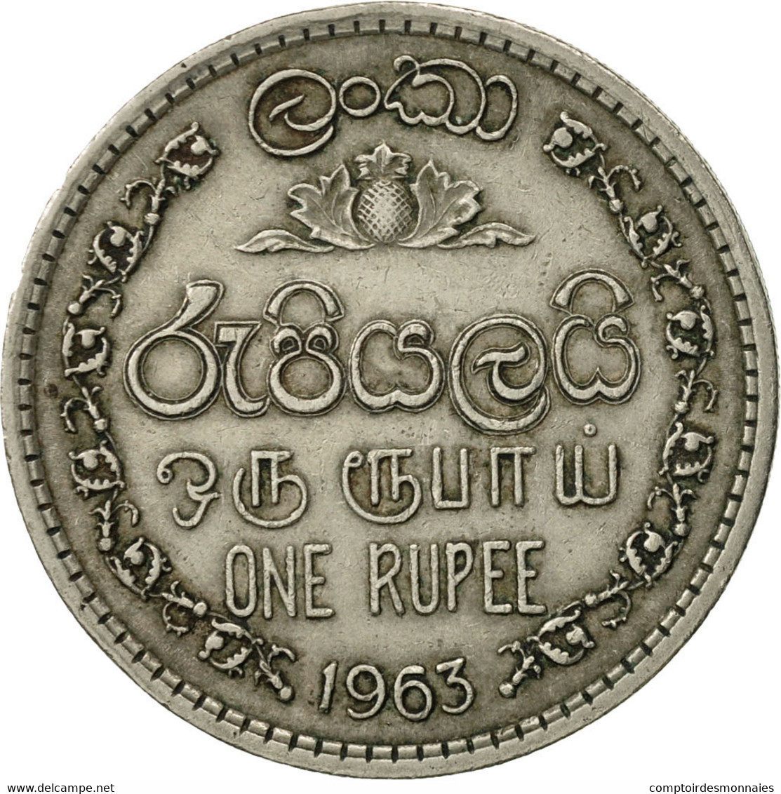 Monnaie, Ceylon, Elizabeth II, Rupee, 1963, TB+, Copper-nickel, KM:133 - Sri Lanka