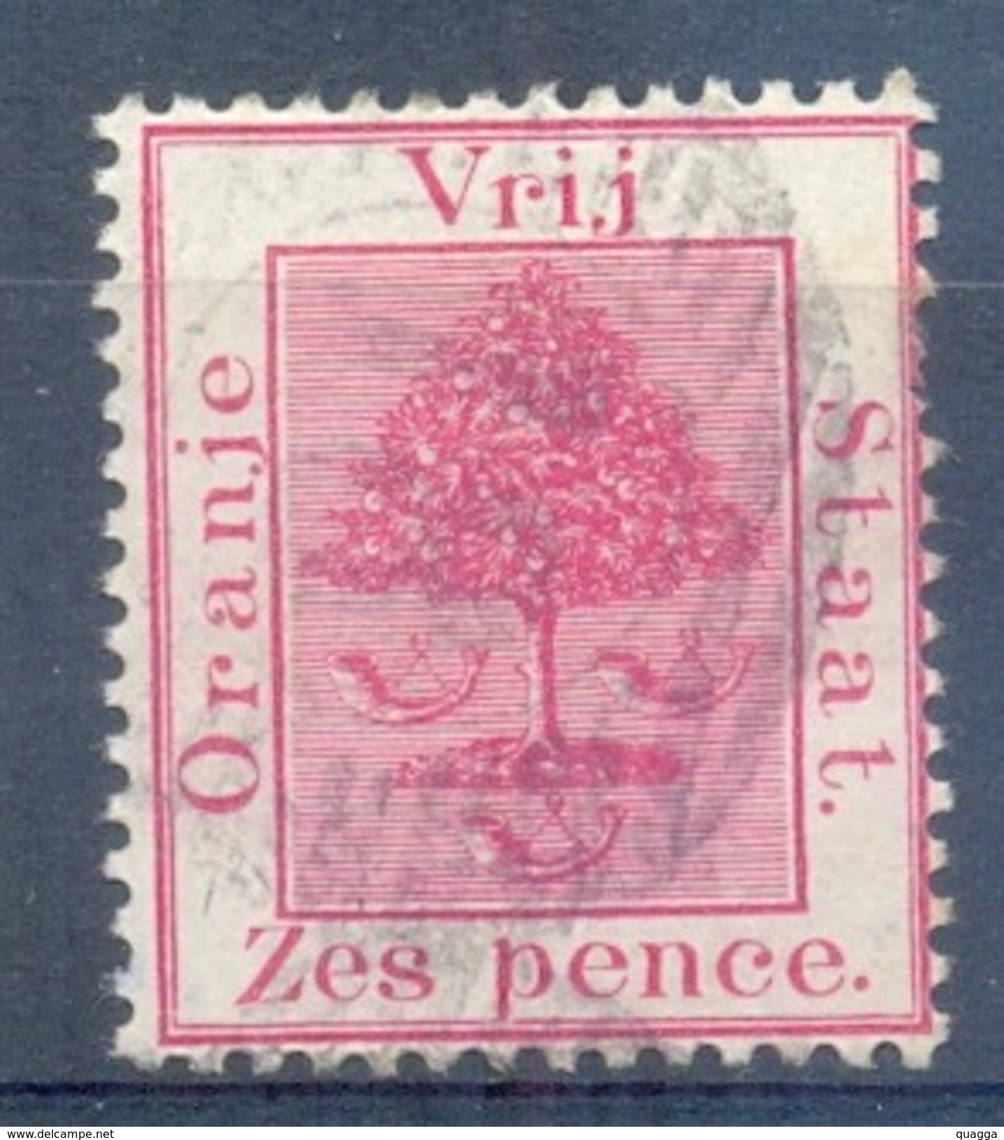 Orange Free State 1891. 6d Rose-carmine. SACC 11, SG 6. - Oranje Vrijstaat (1868-1909)