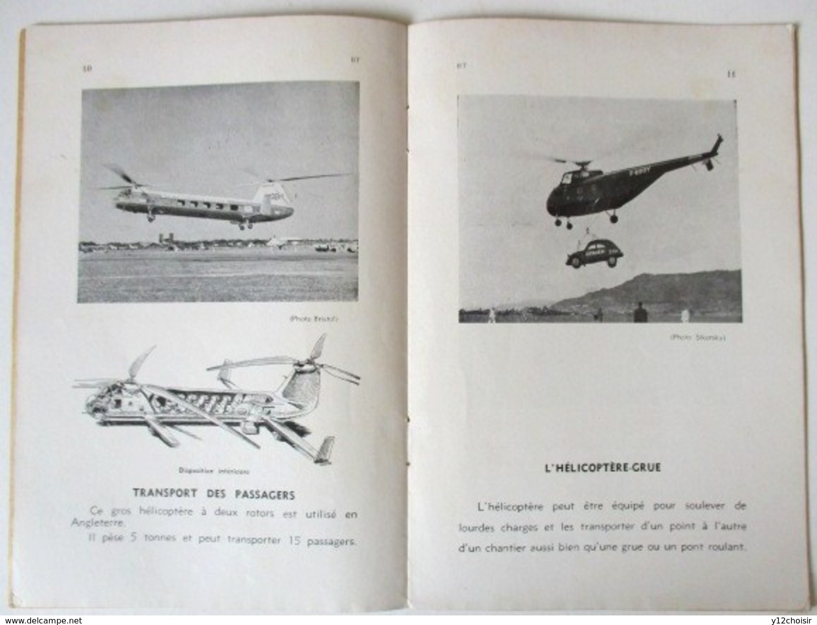 LIVRET 1954 LES HELICOPTERES 2 CV CITROEN BIBLIOTHEQUE DU TRAVAIL BT 285 - Elicotteri