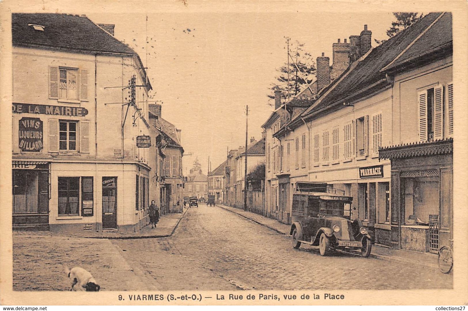 95-VIARMES- RUE DE PARIS, VUE DE LA PLACE - Viarmes