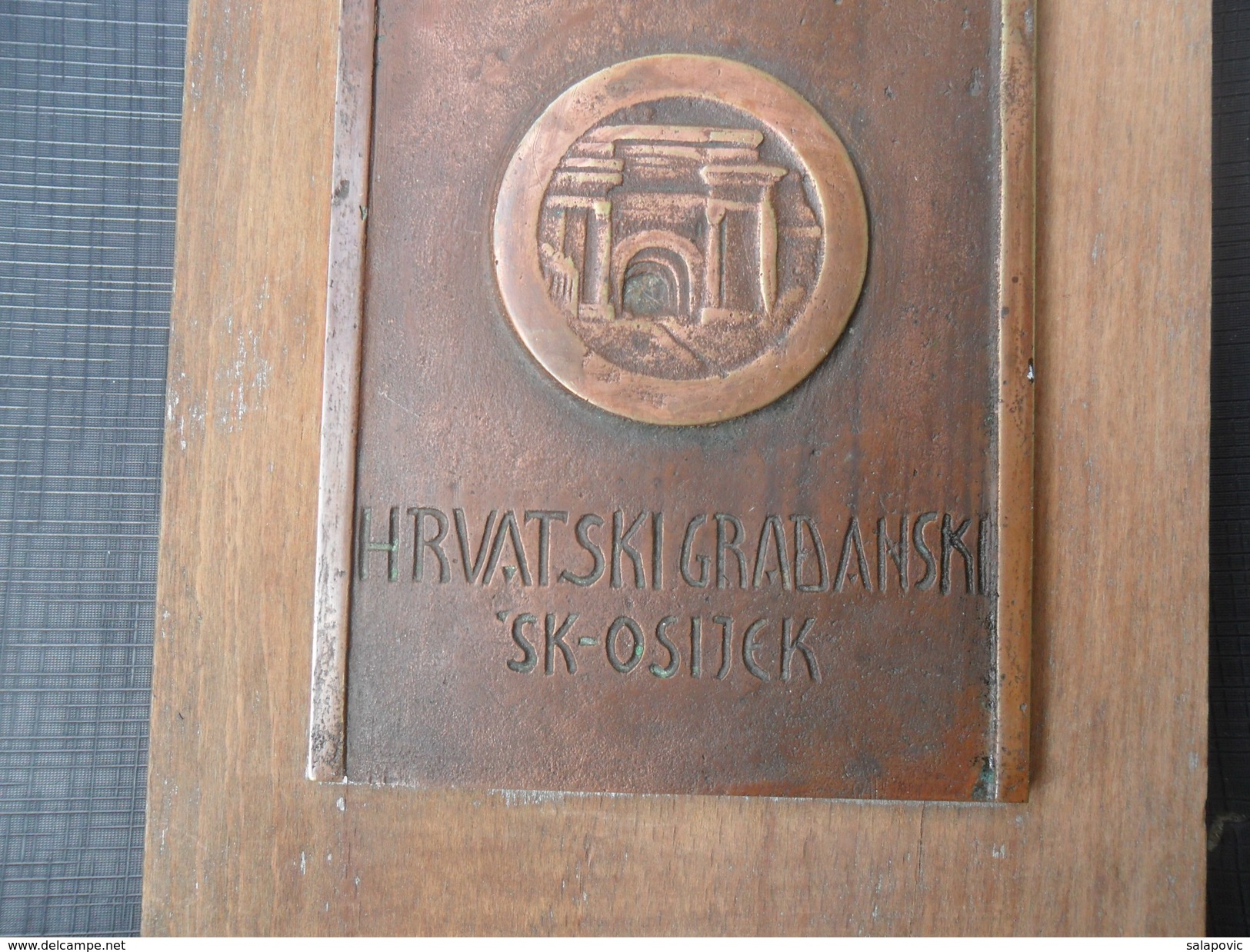 PLAQUE, PLAKETA HRVATSKI GRADJANSKI SPORT KLUB OSIJEK 1917 - 1937 FOOTBALL CLUB, RRARE - Sonstige & Ohne Zuordnung