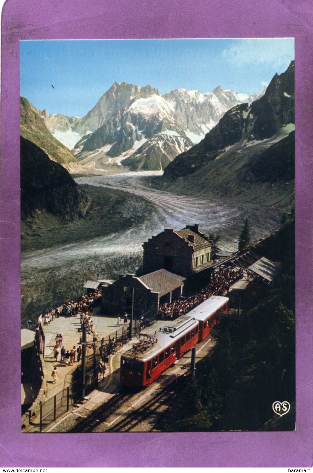 74 CHAMONIX MONT BLANC Le Train Et La Gare Du Montenvers La Mer De Glace Et Les Grandes Jorasses - Chamonix-Mont-Blanc