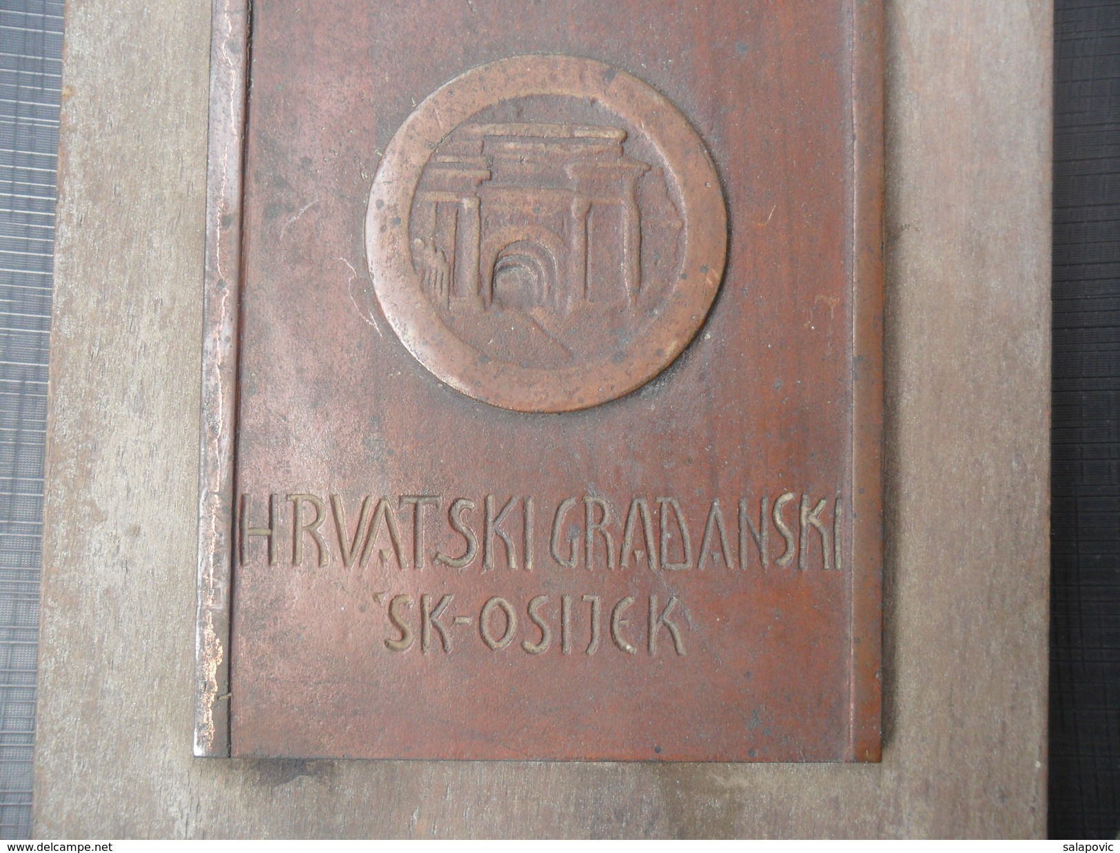 PLAQUE, PLAKETA HRVATSKI GRADJANSKI SPORT KLUB OSIJEK 1917 - 1937 FOOTBALL CLUB, RRARE - Sonstige & Ohne Zuordnung