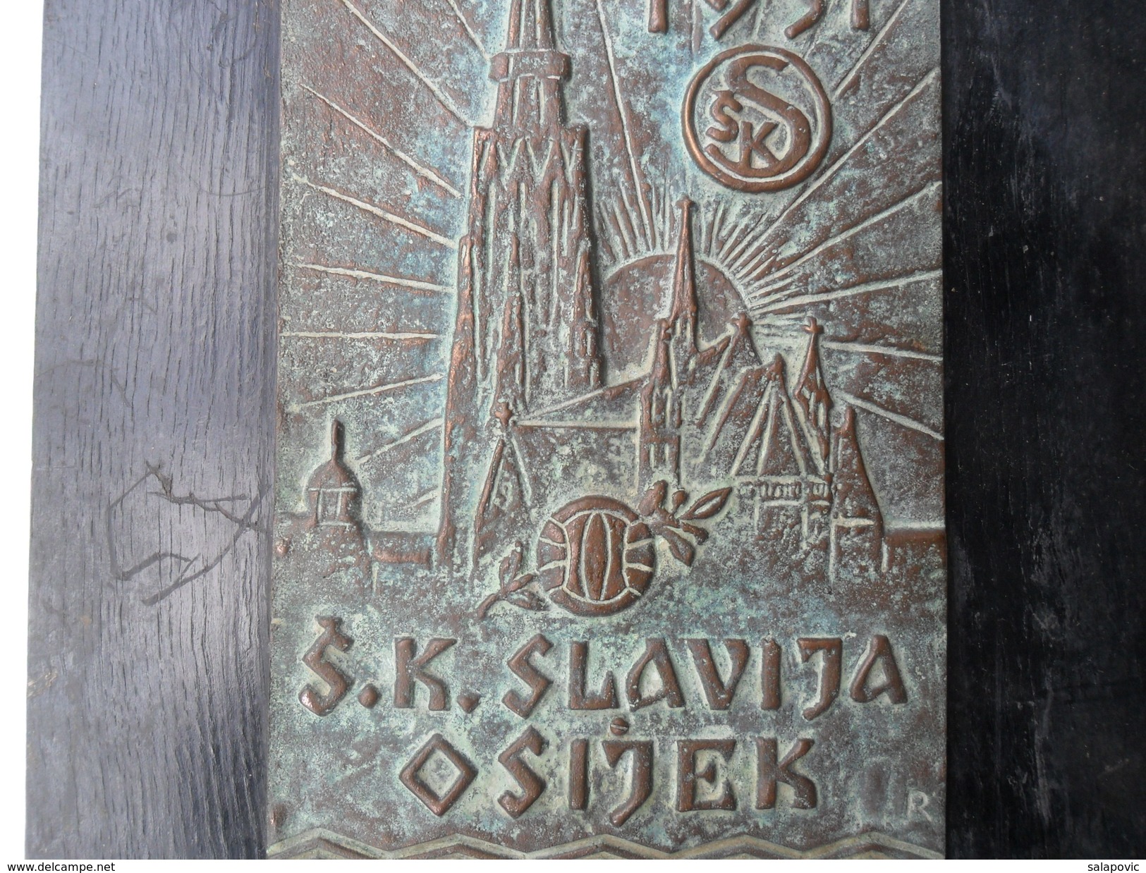 PLAQUE, PLAKETA SK SLAVIJA OSIJEK 1916 - 1931 FOOTBALL CLUB OSIJEK CROATIA Kingdom Yugoslavia, RRARE - Other & Unclassified