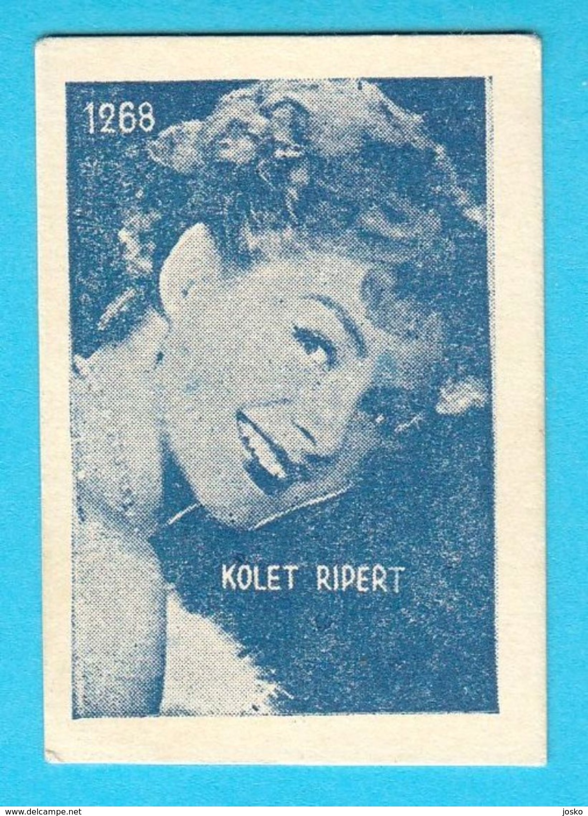 COLETTE RIPERT  -  Yugoslavian Vintage Gum Card 1960's * France French Actress Francaise Actrice - Other & Unclassified