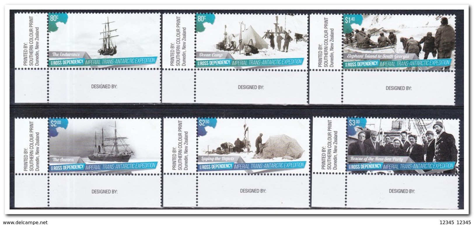 Ross 2015, Postfris MNH, IMPERIAL TRANS ANTARCTIC EXPEDITION - Unused Stamps