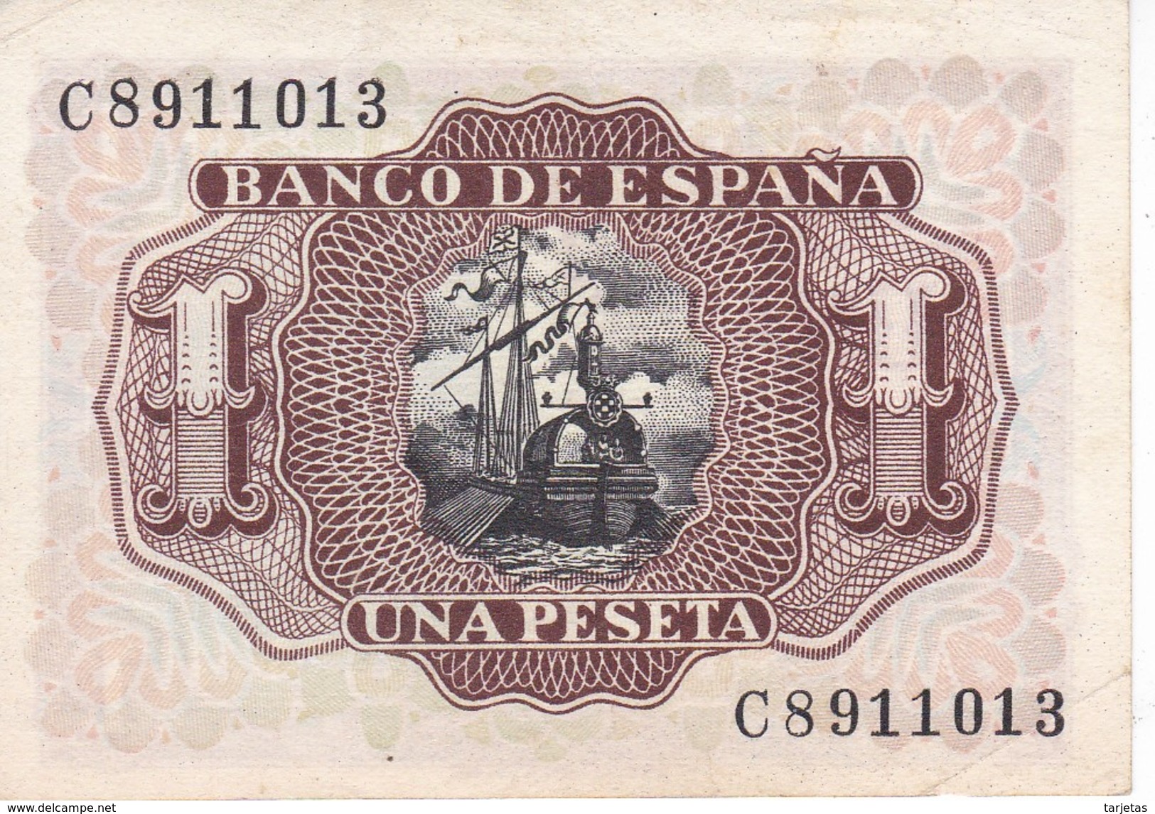 BILLETE DE 1 PTA DEL 22/07/1953 SERIE C SIN CIRCULAR-UNCIRCULATED (BANKNOTE) - 1-2 Pesetas