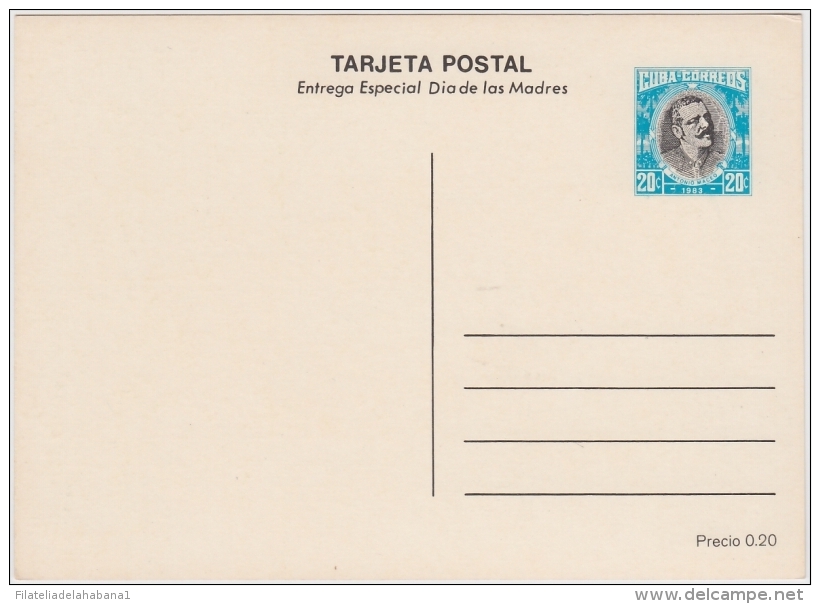1983-EP-157 CUBA 1983 POSTAL STATIONERY. Ed.133b. DIA DE LAS MADRES. MOTHER DAY SPECIAL DELIVERY. TULIP FLOWER UNUSED - Cartas & Documentos