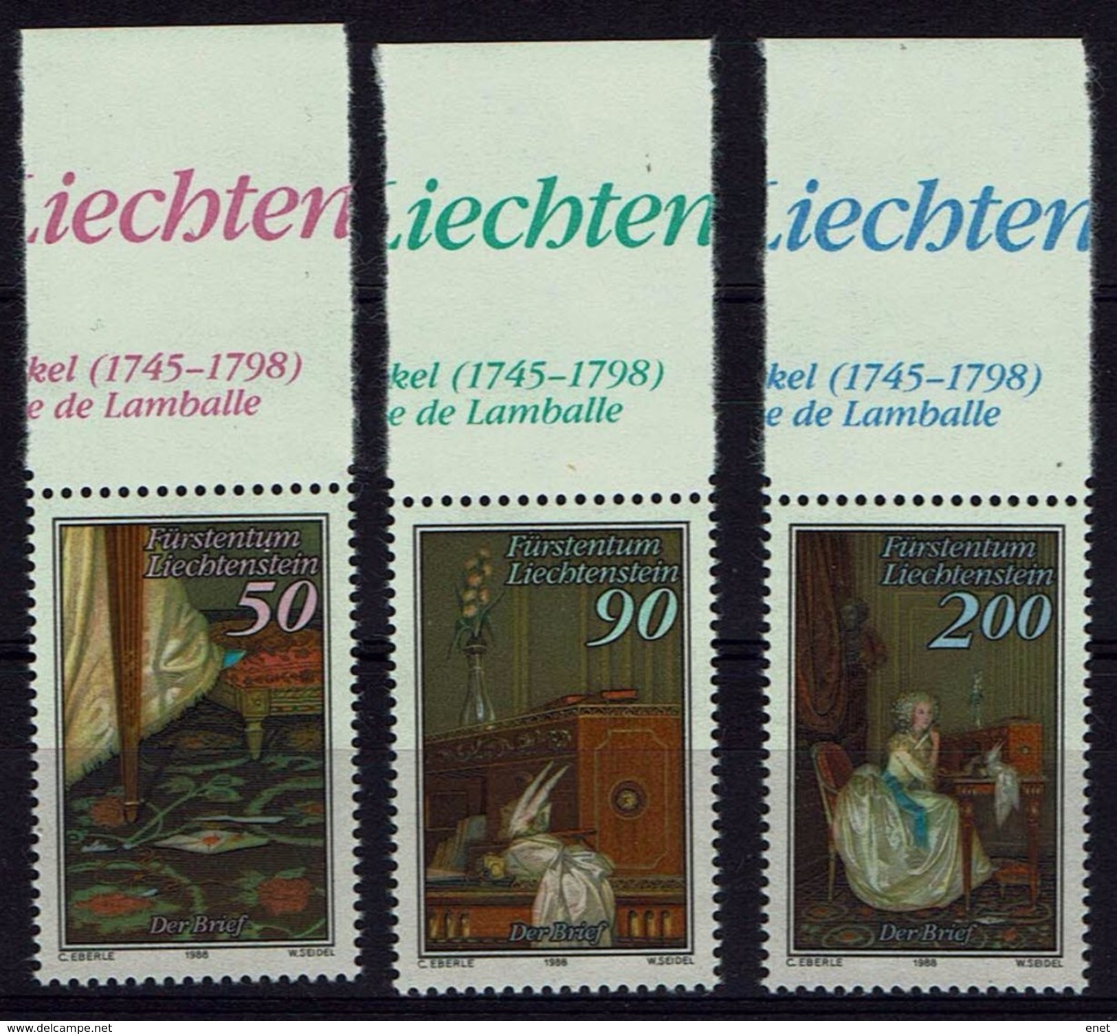 Liechtenstein 1988 - MiNr 957-959 - Der Brief. - Unused Stamps