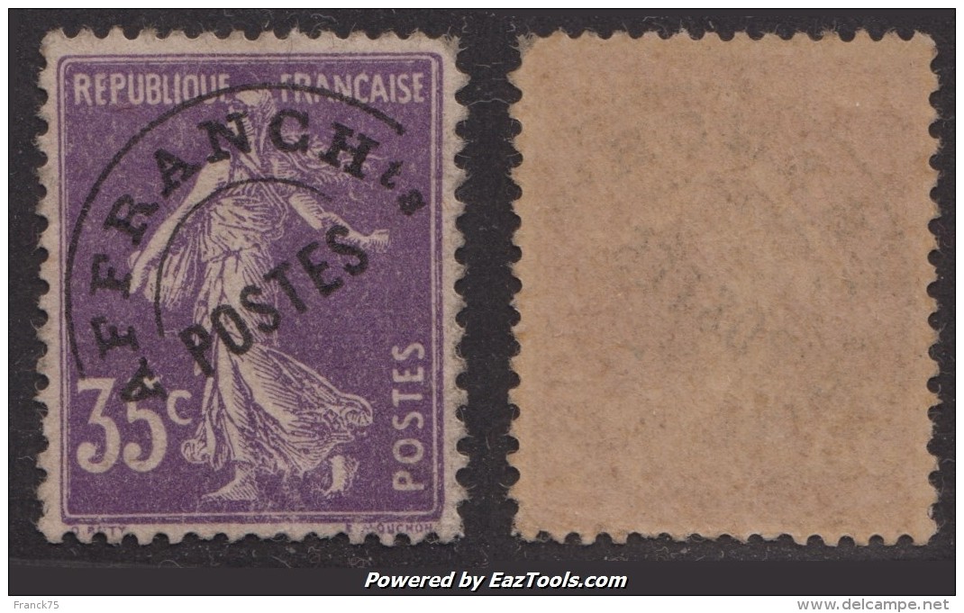 Préo 35c Semeuse Neuf ** Sans Charnière (Y&amp;T N° 62 , Cote  235&euro;) - 1893-1947