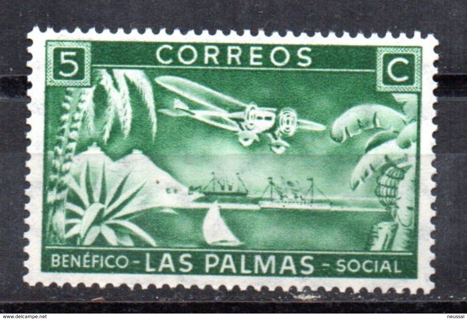 Viñetas   Nº 16  Las Palmas.  Benefico Social. - Viñetas De La Guerra Civil