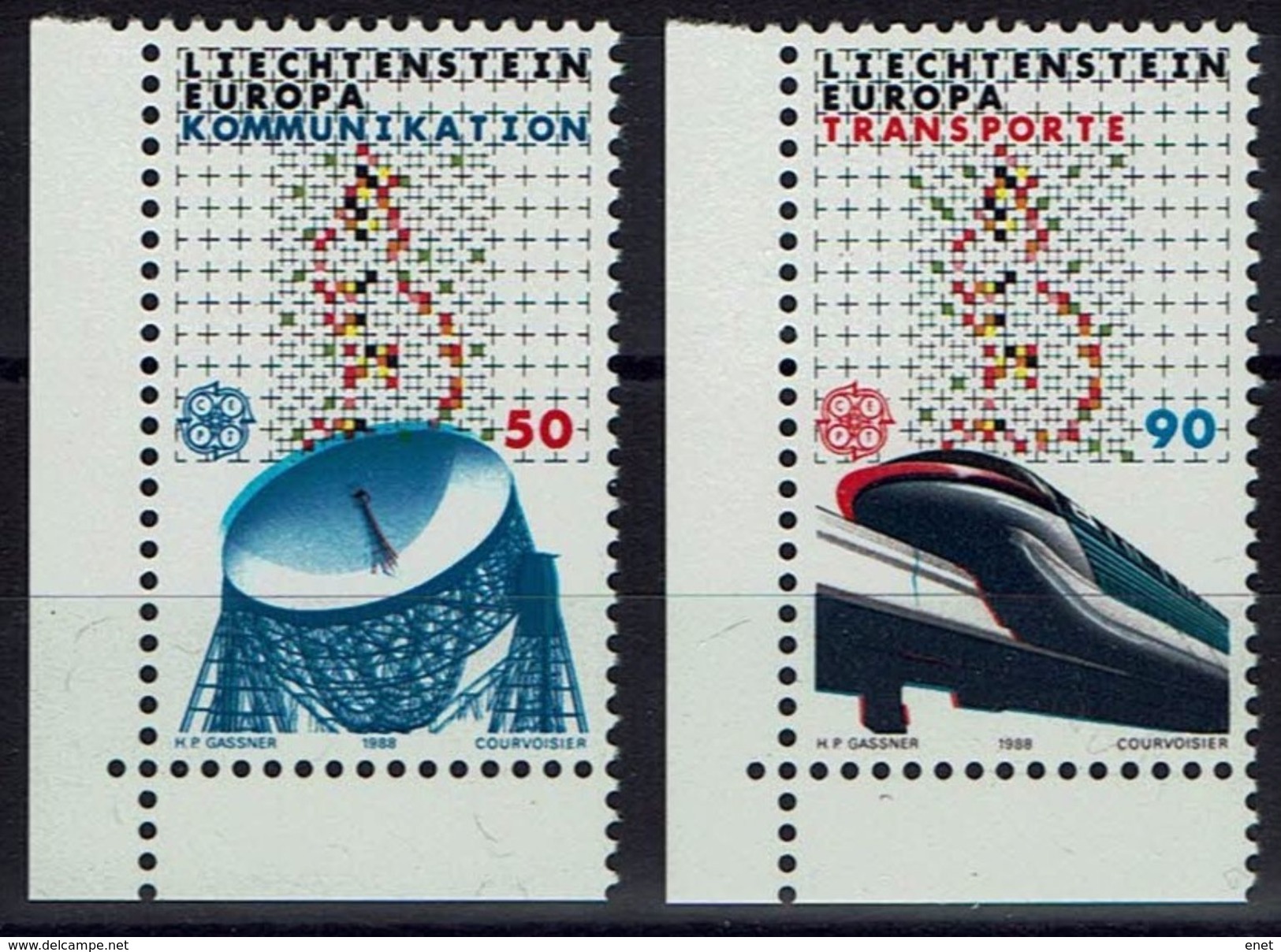 Liechtenstein 1988 - MiNr 937-938 - Europa: Transport- Und Kommunikationsmittel - 1988