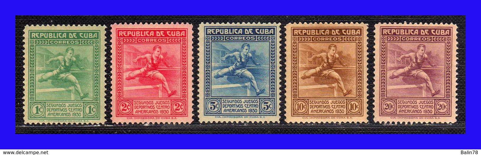 1930 - Cuba - Sc. 299/303 - MNH - II Juegos Deportivos Centroamericanos - Ver Scan Reverso - CU- 032 - Neufs