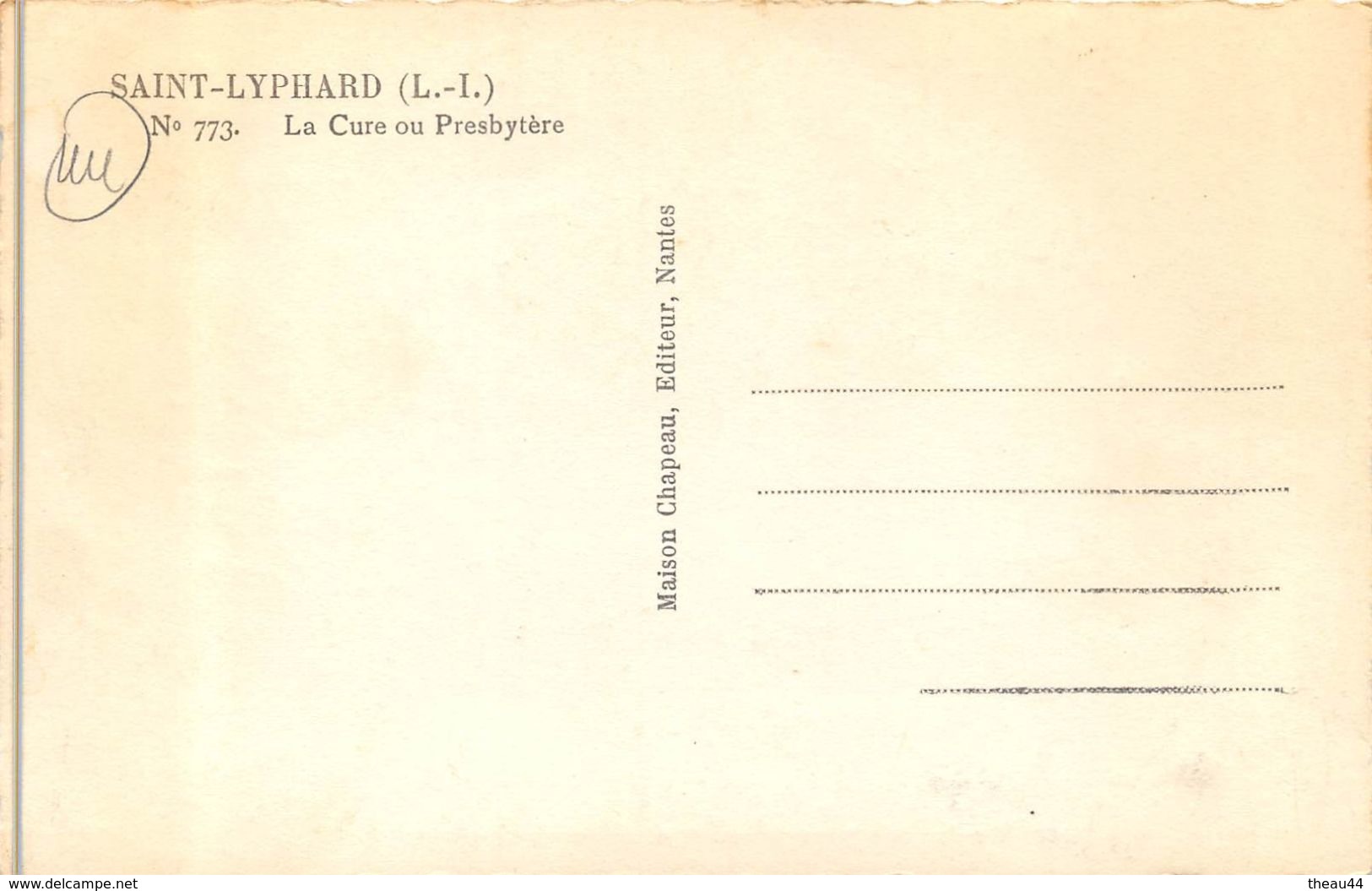 ¤¤  -  773   - SAINT-LYPHARD   -  La Cure Ou Presbytère  -  ¤¤ - Saint-Lyphard