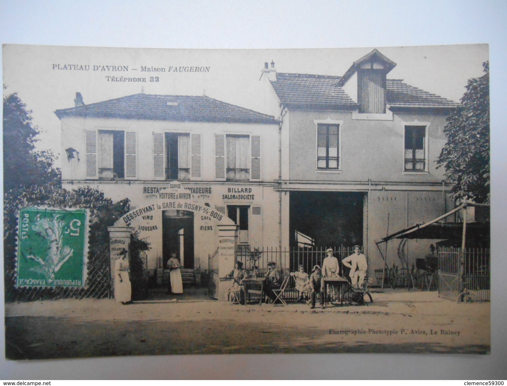 PLATEAU D'AVRON :  MAISON  FAUGERON.  ANIMEE.  DOS ECRIT.  VOYAGEE.  TIMBREE. - Other & Unclassified