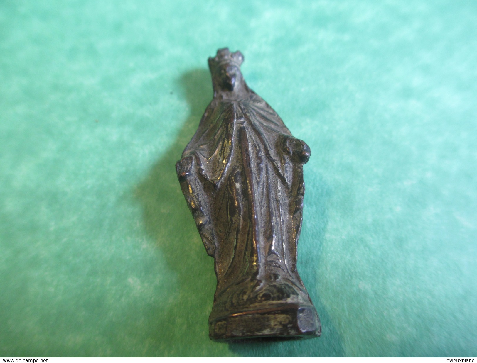 Petite Statuette Religieuse De Protection/Vierge Couronnée/Lourdes ?  / 4,5 Cm /Mi XIXème Siècle     CAN368 - Religion & Esotérisme