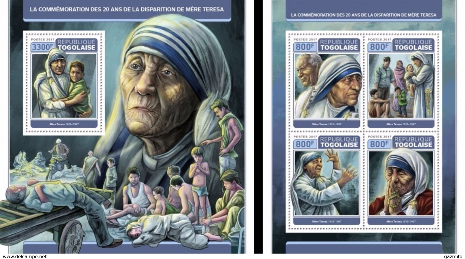 Togo 2017, Mother Teresa, 4val In BF +BF - Mutter Teresa