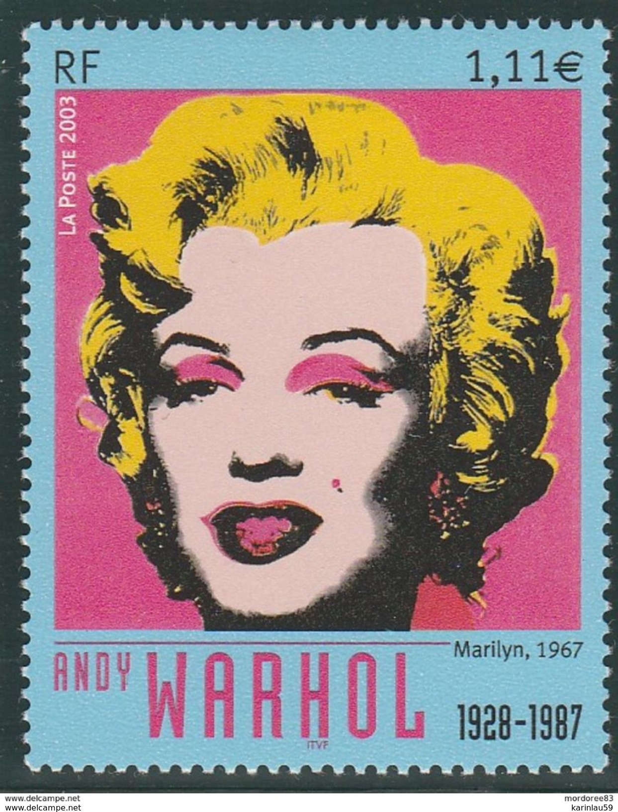 Timbre FRANCE 2003 WARHOL MARILYN NEUF YT 3628 - Unused Stamps