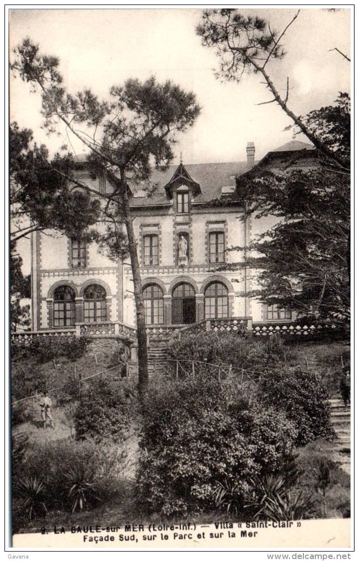 44 LA BAULE-sur-MER -  Villa "Saint-Clair" - Façade Sud, Sur Le Parc Et Sur La Mer   (Recto/Verso) - La Baule-Escoublac