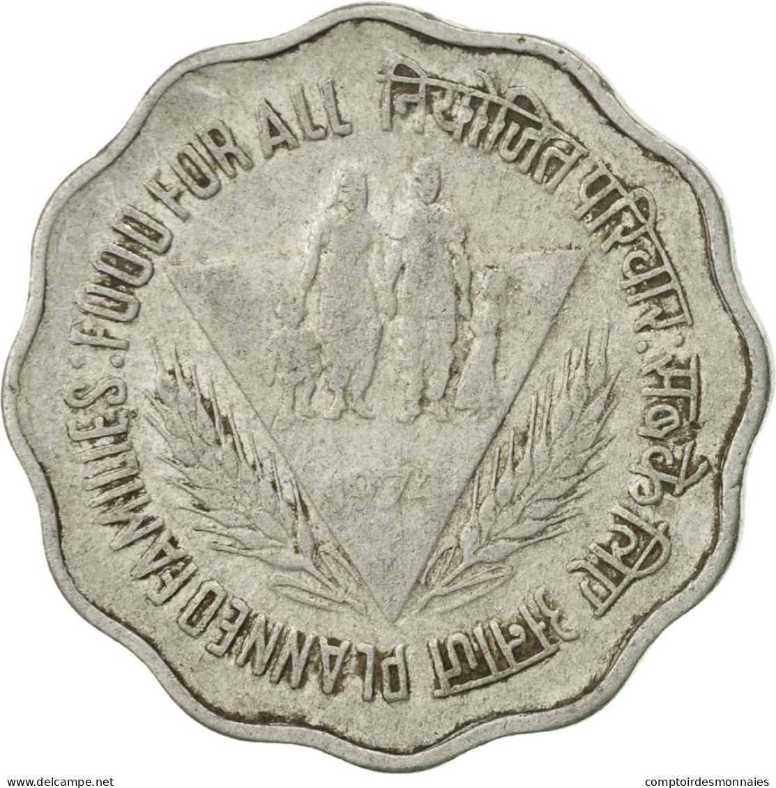 Monnaie, INDIA-REPUBLIC, 10 Paise, 1974, B, Aluminium, KM:27.1 - Inde