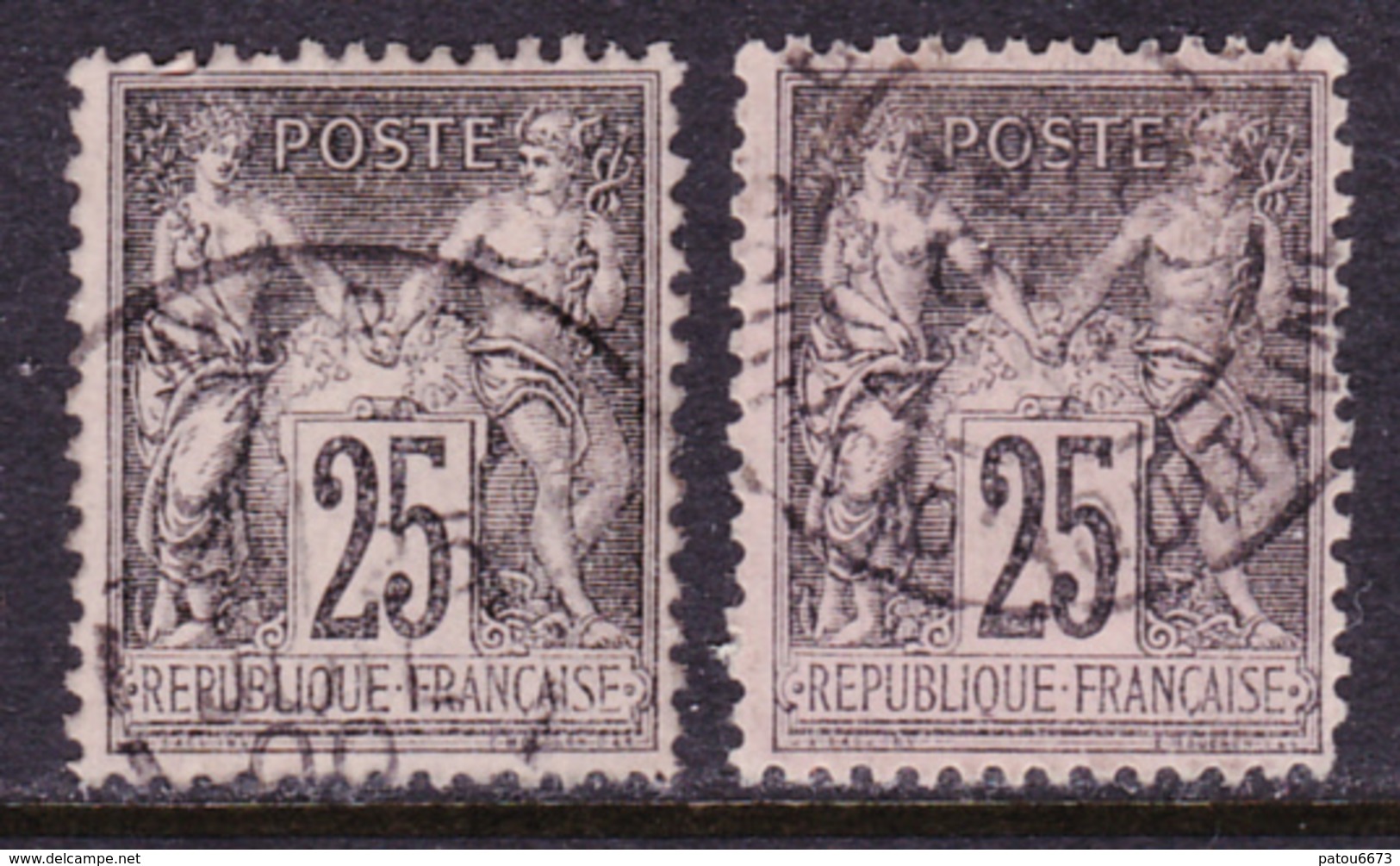 FRANCE 1884-90 Sage ( YT 97 ; Mi 80 ) Very Nice, 2 Colors - 1876-1898 Sage (Type II)