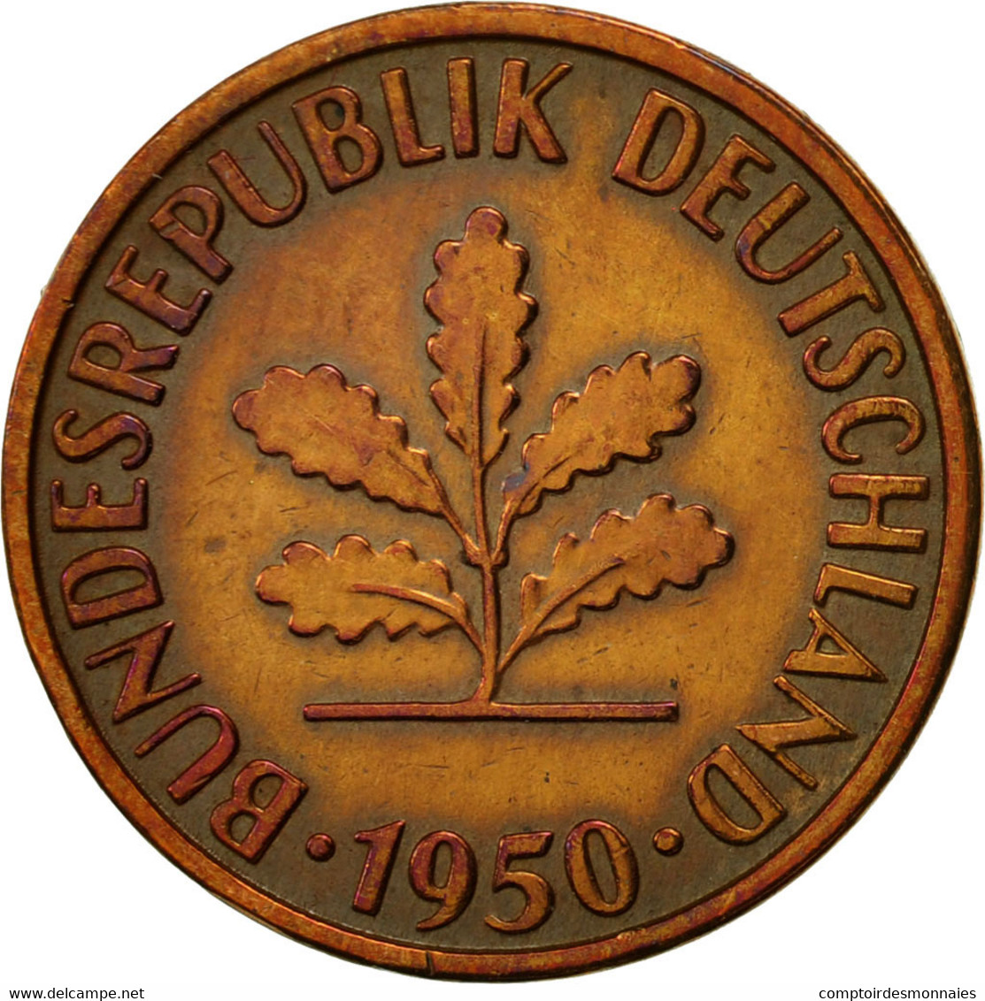 Monnaie, République Fédérale Allemande, 2 Pfennig, 1950, Munich, TB+, Bronze - 2 Pfennig