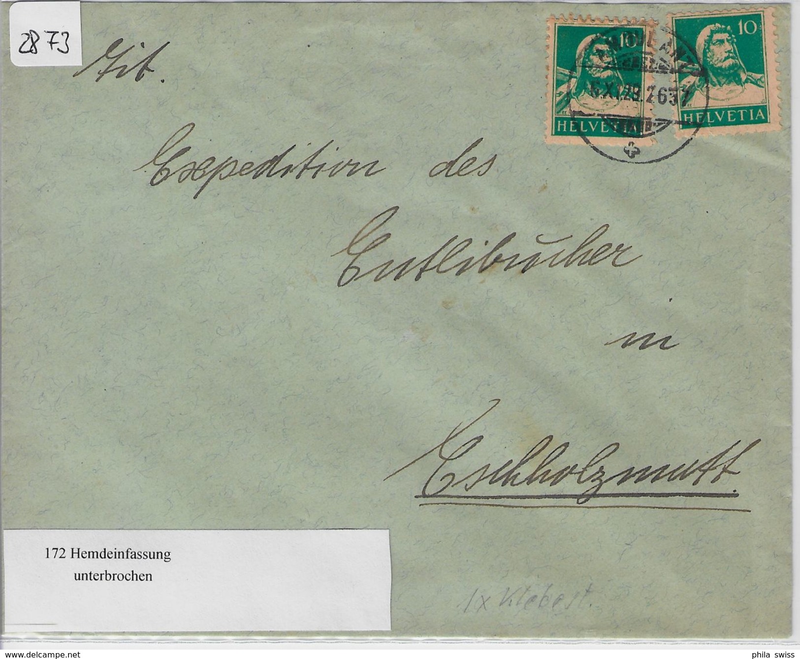 1929 Tell 172/203x Rollen Mit Klebestelle - Stempel: Ambulant To Escholzmatt 6.X.29 - Franqueo