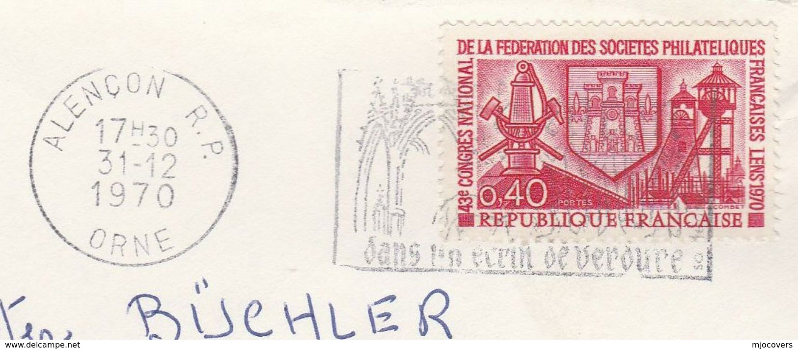 1970 FRANCE COVER Stamps LENS MINING , MINERS LAMP To Germany Coal Energy Minerals - Mineralien