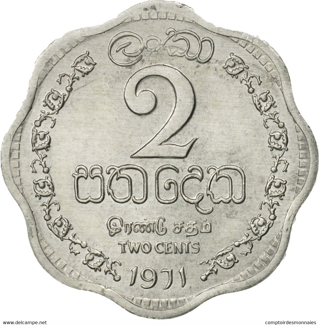 Monnaie, Ceylon, Elizabeth II, 2 Cents, 1971, SUP, Aluminium, KM:128 - Sri Lanka