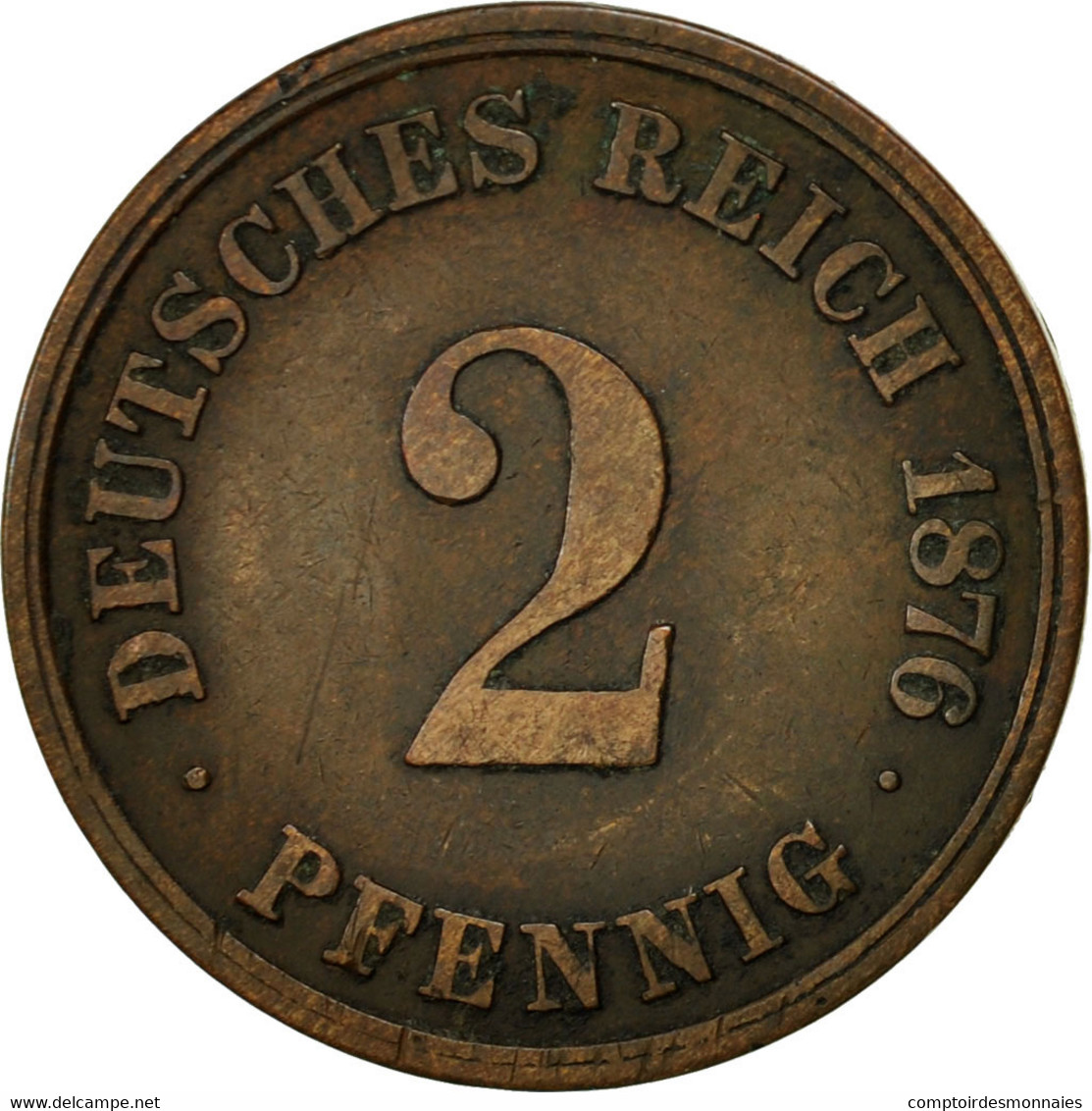 Monnaie, GERMANY - EMPIRE, Wilhelm I, 2 Pfennig, 1876, Berlin, TTB, Cuivre, KM:2 - 2 Pfennig