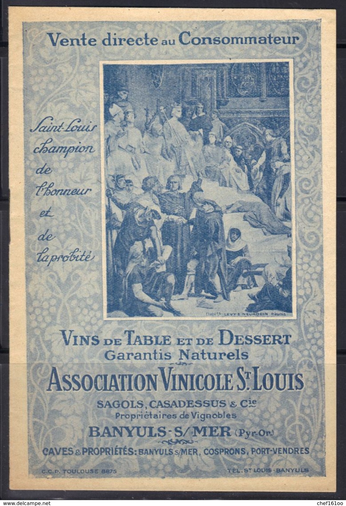 Banyuls S/Mer : Association Vinicole St Louis, Sagols Casadessus & Cie Propriétaire, Livret Tarif De Vente 1926. - Food