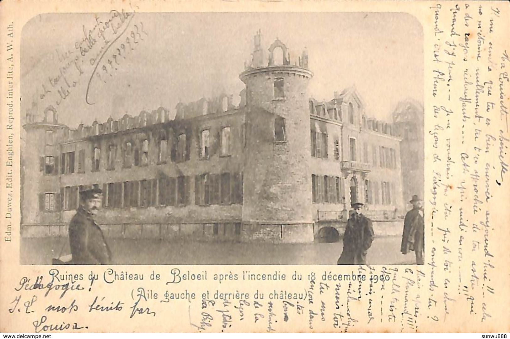 Ruines Du Château De Beloeil Après L'incendie De 1900 (Edm. Duwez, Précurseur...texte) - Belöil