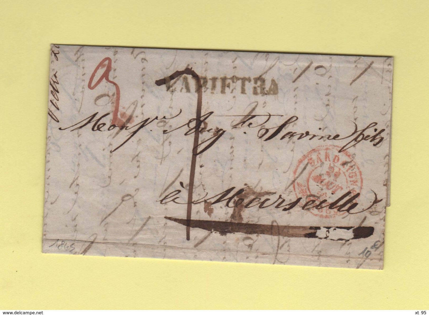 Lapietra - Destination Marseille - Courrier De 1845 - 1. ...-1850 Prefilatelia