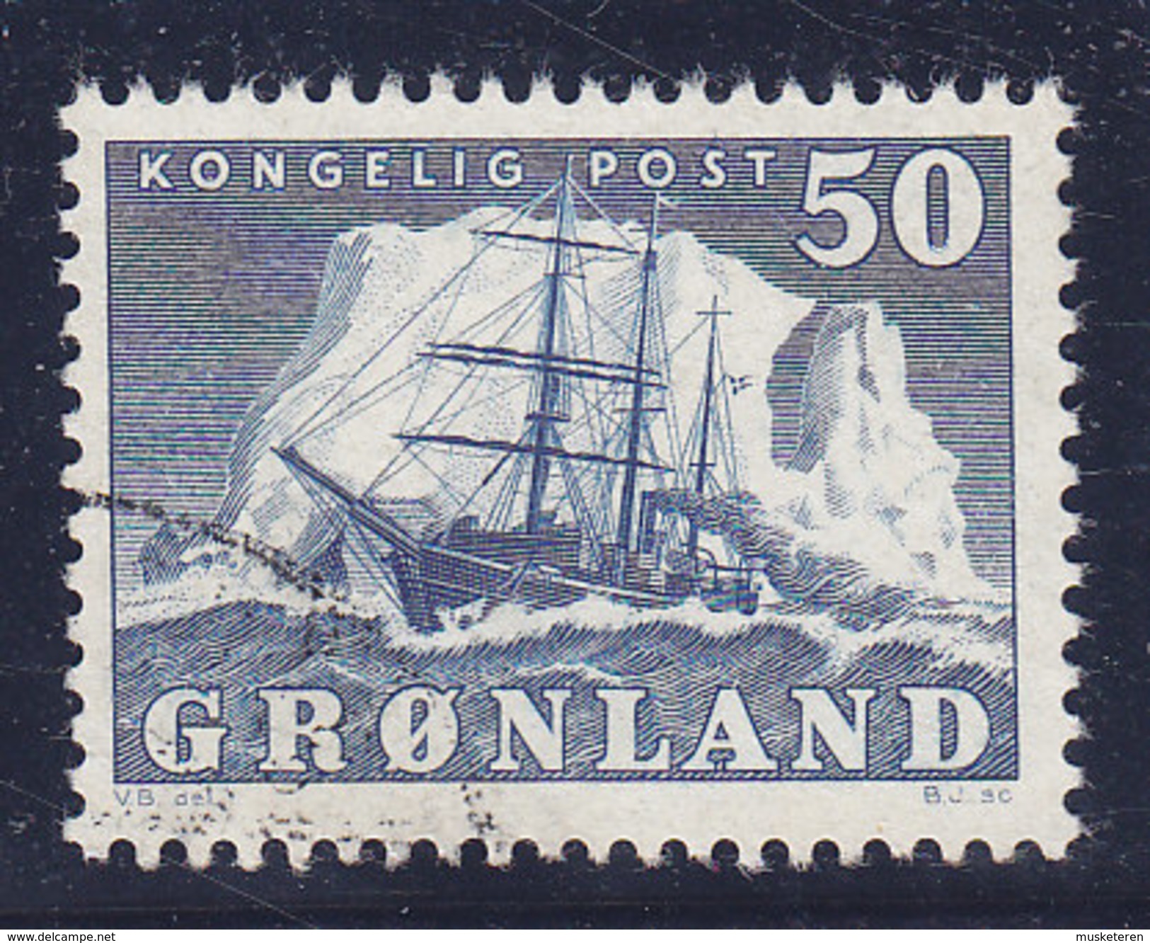 Greenland Grønland 1950 Afa 33 Skibet Gustav Holm Ship Schiff Pænt Stemplet Nice Cancel ! - Gebraucht