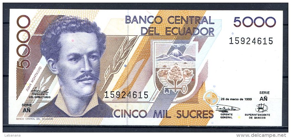 460-Equateur Billet De 5000 Sucres 1999 AN159 - Ecuador