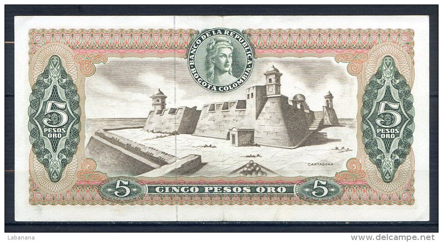 492-Colombie Billet De 5 Pesos Oro 1968 - 076 - Colombie